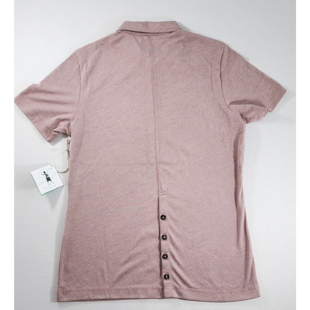 Linksoul Shirt Womens Medium Red Mulberry Polo Short Sleeve Performance Golf - Picture 4 of 8